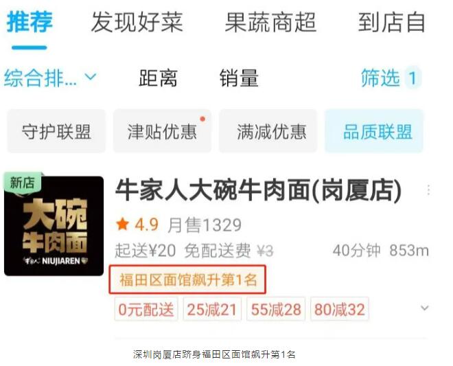 牛家大碗牛肉面销量图